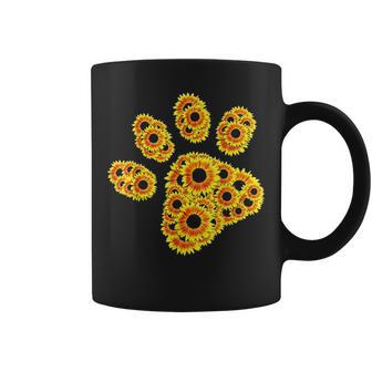 Flower Mom Pet Paw Print Of Sunflower Cat Or Dog Paw Coffee Mug - Seseable