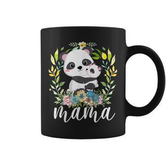 Flowers Mom & Cute Baby Panda Animal Mama Mothers Day Coffee Mug | Mazezy