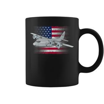 Flying C130 American Flag Military Airplane C130 Hercules Coffee Mug | Mazezy