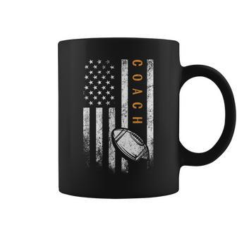 Football Coach American Flag Football Trainer Coaching Coffee Mug | Mazezy