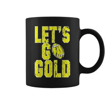 Football Mom Lets Go Gold Football Mom Coffee Mug - Seseable