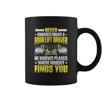 Forklift Operator Never Underestimate A Forklift Driver Coffee Mug - Thegiftio UK