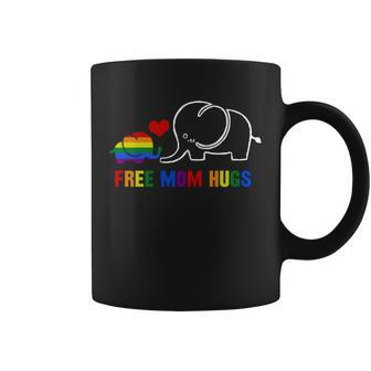 Free Mom Hugs Pride Lgbt Mom Elephant Rainbow Gift Shirt Coffee Mug - Thegiftio UK