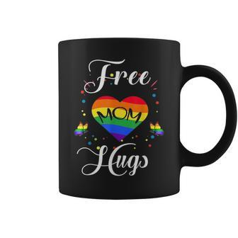 Free Mom Hugs Rainbow Gray Pride Lgbt Funny Coffee Mug - Seseable