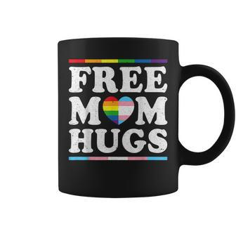 Free Mom Hugs Rainbow Heart Lgbt Pride Month Coffee Mug | Mazezy