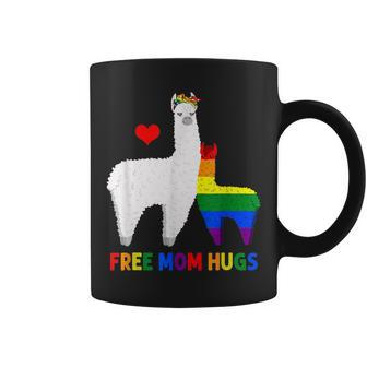 Free Mom Hugs Rainbow Heart Mama Llama Lgbt Pride Month Coffee Mug | Mazezy