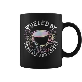Fueled By Crystals And Coffee I Spiritual Chakra Gemstone Coffee Mug | Mazezy