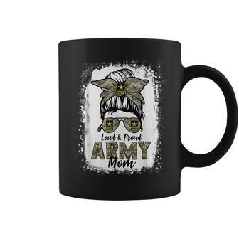 Funny Army Mom Messy Bun Loud And Proud Army Mom Mama Coffee Mug | Mazezy DE