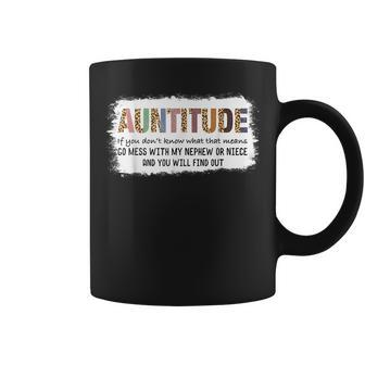 Funny Aunt For Women Auntitude Leopard Nephew Niece Coffee Mug | Mazezy