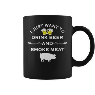 Funny Bbq Drink Beer Smoke Meat Grill Coffee Mug - Seseable