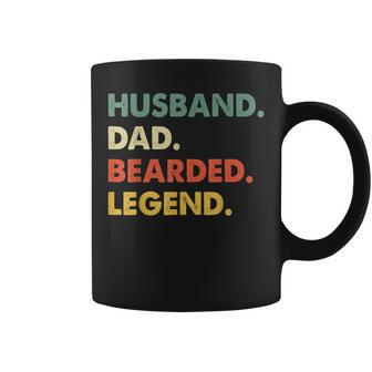 Funny Bearded Men Husband Dad Bearded Legend Vintage Coffee Mug - Seseable