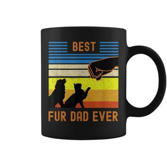 Funny Best Fur Dad Ever Vintage Retro Dog And Cat Owner V2 Coffee Mug - Seseable