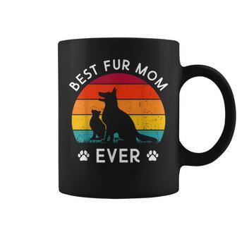 Funny Best Fur Mom Ever Vintage Retro Dog And Cat Owner Love Coffee Mug | Mazezy