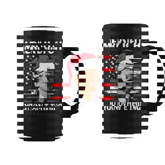 Funny Biden Christmas Merry Uh Uh You Know The Thing Us Flag Coffee Mug - Seseable