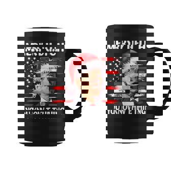 Funny Biden Christmas Merry Uh Uh You Know The Thing Us Flag V2 Coffee Mug - Seseable
