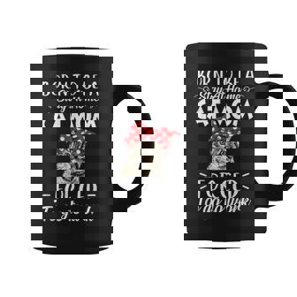 Funny Born To Be A Stay At Home Cat Mom Gift Coffee Mug - Seseable