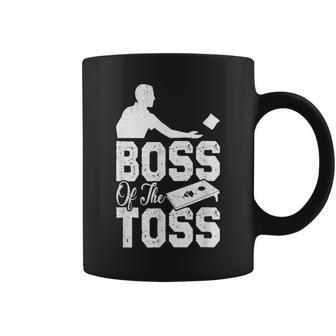 Funny Boss Of The Toss Cornhole Player Cornholer Coffee Mug | Mazezy
