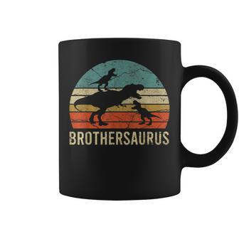 Funny Brother Dinosaur 3 Three Kids Big Little Brothersaurus Coffee Mug | Mazezy