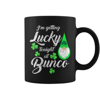 Funny Bunco St Patricks Day Gnome Getting Lucky At Bunco Coffee Mug | Mazezy