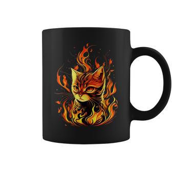 Funny Burning Look For Fire Cats And Hell Cat Lovers Coffee Mug | Mazezy