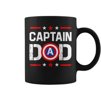 Funny Captain Dad Superhero Daddy Fathers Day For Mens Dad Coffee Mug | Mazezy