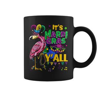 Funny Carnival Party Gift Idea Flamingo Mardi Gras V6 Coffee Mug - Seseable