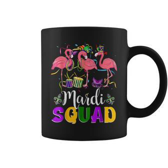 Funny Carnival Party Gift Three Flamingo Mardi Gras Squad Coffee Mug - Seseable