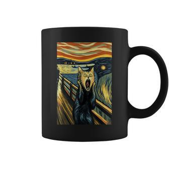 Funny Cat Scream Painting Style Cat Lover Cat Mom Cat Dad Coffee Mug | Mazezy