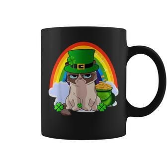 Funny Cat St Patricks Day Shirt Women Irish Cat Coffee Mug | Mazezy AU