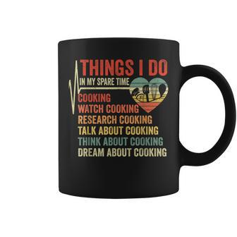 Funny Chef Cook Heartbeat Things I Do In My Time Cooking Coffee Mug - Seseable