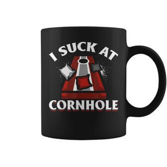 Funny Cornhole - I Suck At Cornhole Coffee Mug | Mazezy