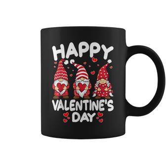 Funny Cute Three Gnomes Holding Hearts Happy Valentines Day Coffee Mug - Seseable