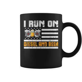 Funny Diesel Motorsport Motorcycle I Run On Diesel And Beer Gift For Mens Coffee Mug | Mazezy