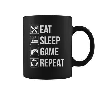 Funny Eat Sleep Game Repeatfor Video Games Lovers Coffee Mug - Thegiftio UK