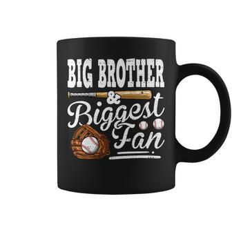 Funny Fathers Day Big Brother And Biggest Fan Baseball Coffee Mug - Thegiftio UK