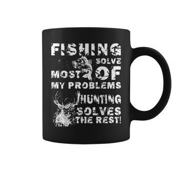 Funny Fishing Hunting T Gift Men Dad Father Distressed Coffee Mug | Mazezy