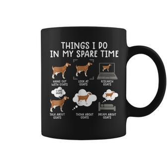 Funny Goat 6 Things I Do In My Spare Time Goat Coffee Mug - Seseable