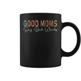 Funny Good Moms Say Bad Words Leopard Print Mothers Day Coffee Mug - Thegiftio UK