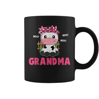 Funny Grandma Cow Cute Cow Farmer Birthday Matching Family Coffee Mug - Seseable