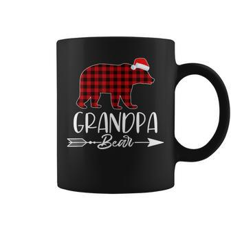 Funny Grandpa Bear Matching Family Christmas Bear Red Plaid Coffee Mug | Mazezy