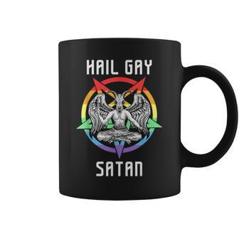 Funny Hail Gay Satan Lgbt Goth Gay Pride Baphomet Coffee Mug | Mazezy