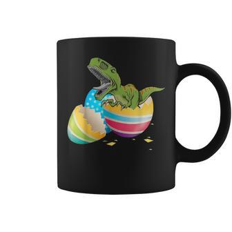 Funny Happy Easter T Rex Dinosaur Bunny Basket Eggs Gift Coffee Mug - Seseable