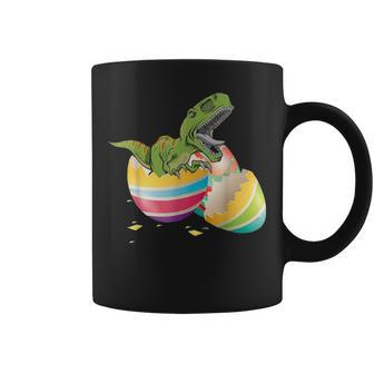 Funny Happy Easter T Rex Dinosaur Bunny Basket Eggs Gift V2 Coffee Mug - Seseable