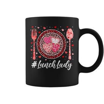 Funny Happy Valentines Day Lunch Lady Leopard Heart Women Coffee Mug - Thegiftio