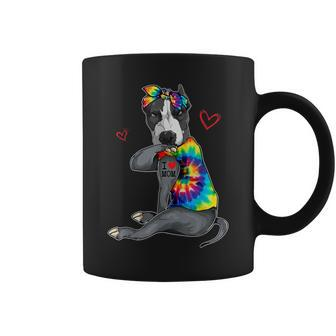 Funny I Love Mom Tattoo Pitbull Dog Mom Owner Mothers Day Coffee Mug | Mazezy CA