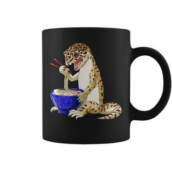 Funny Japanese Kawaii Ramen Reptile Leopard Gecko Coffee Mug - Seseable