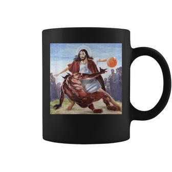 Funny Jesus Crossing Up The Devil Christian Men Women Gift Coffee Mug | Mazezy