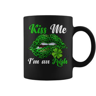 Funny Joke Im An Irish St Patricks Day Lips With Clover Coffee Mug - Seseable