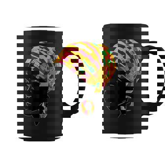 Funny Kente Cloth Head Wrap Gift For African American Women Coffee Mug | Mazezy