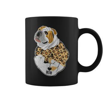 Funny Leopard English Bulldog Mom Costume Mothers Day Gift Coffee Mug - Seseable
